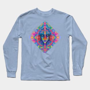 New World Gods (19) - Mesoamerican Inspired Psychedelic Art Long Sleeve T-Shirt